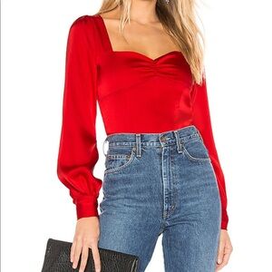NEW Red Revolve Privacy Please blouse top XXS